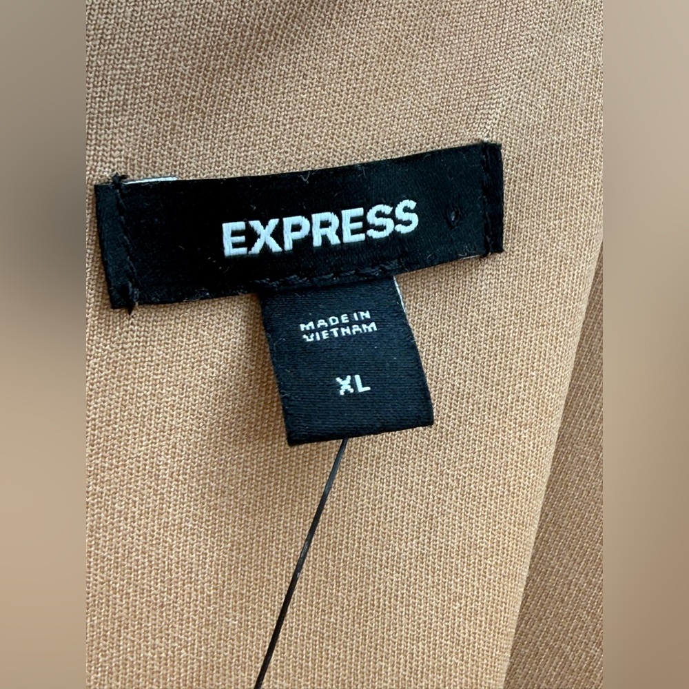 Express Body Contour Faux Leather Twist Front Midi Sheath Dress Size XL - Picture 4 of 15